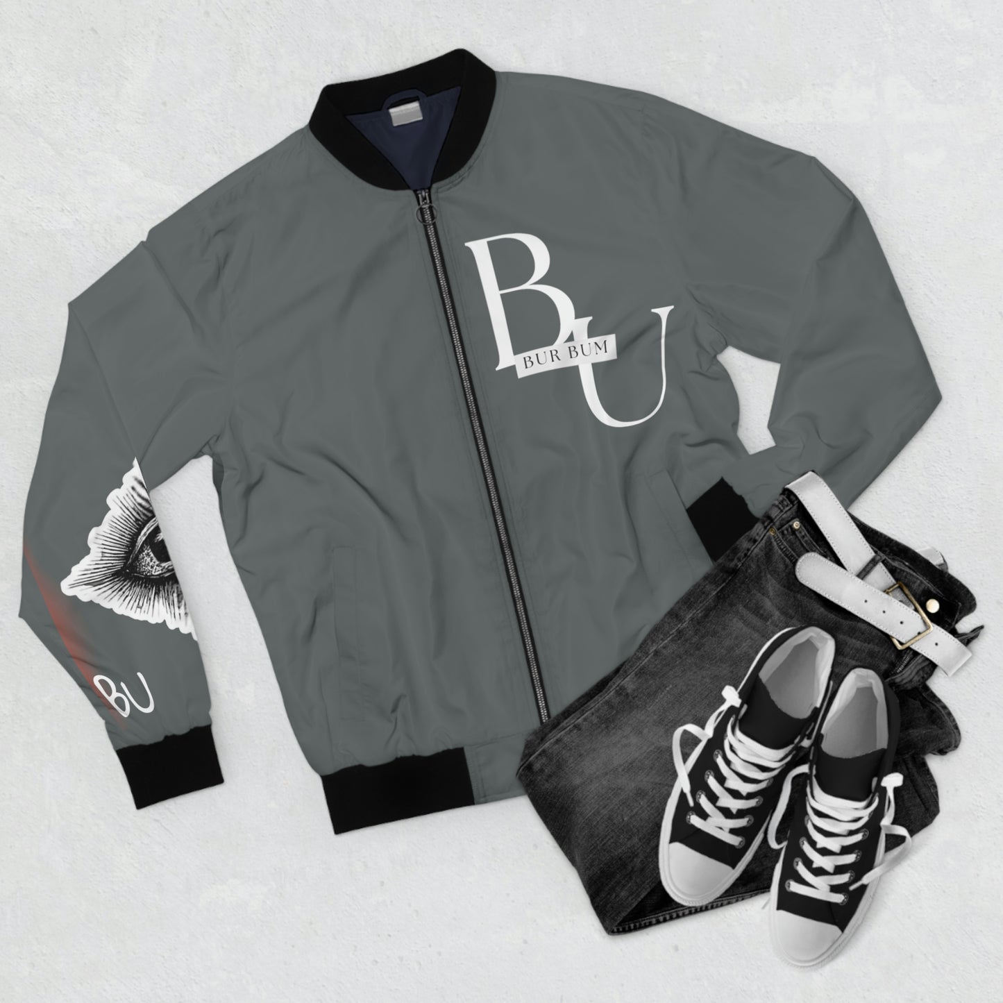 Gray All Seeing Eye Bomber Jacket
