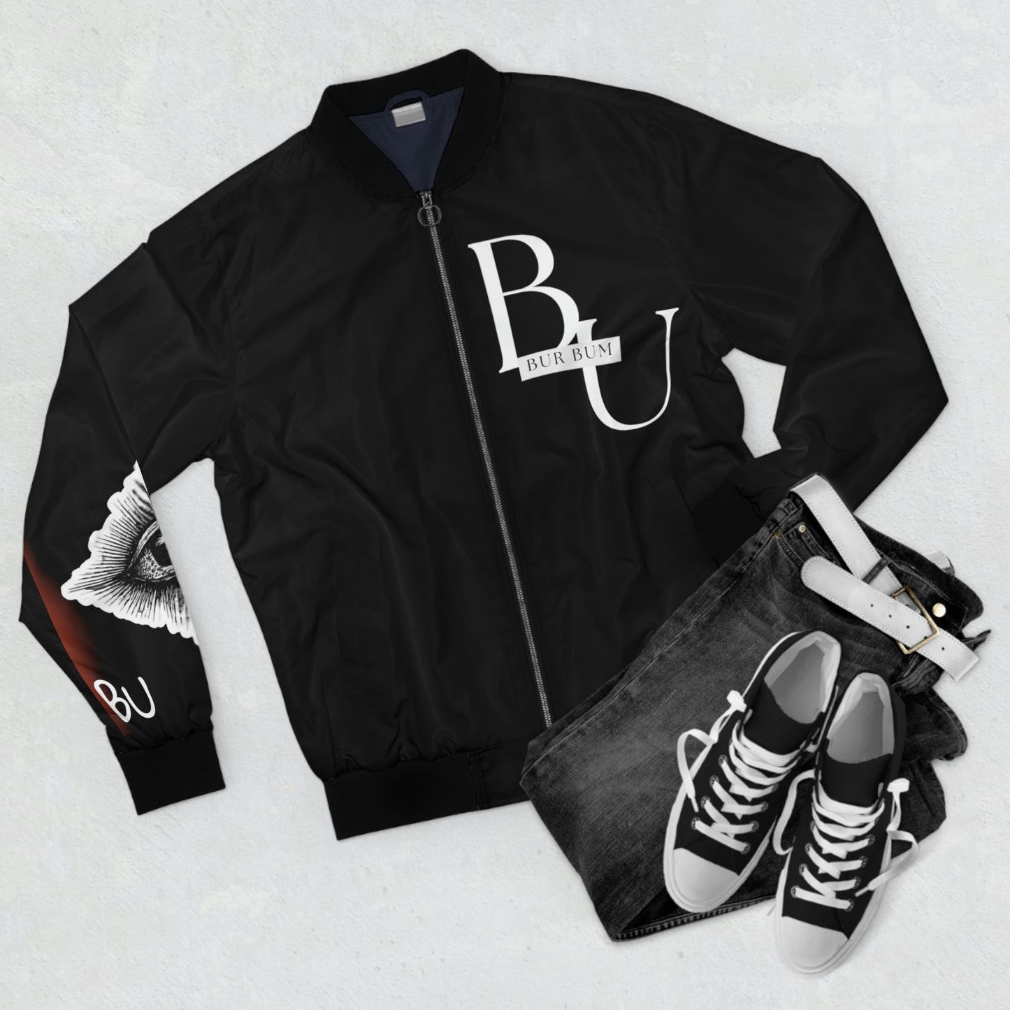 Black All Seeing Eye Bomber Jacket