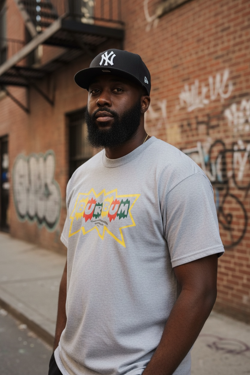 2018 Retro Bur Bum Logo Classic Gray Tee