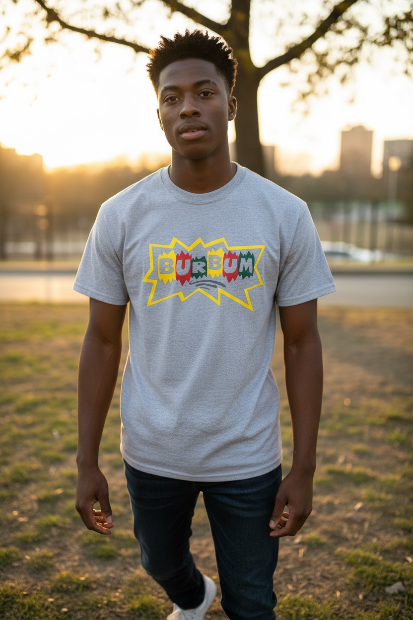 2018 Retro Bur Bum Logo Classic Gray Tee