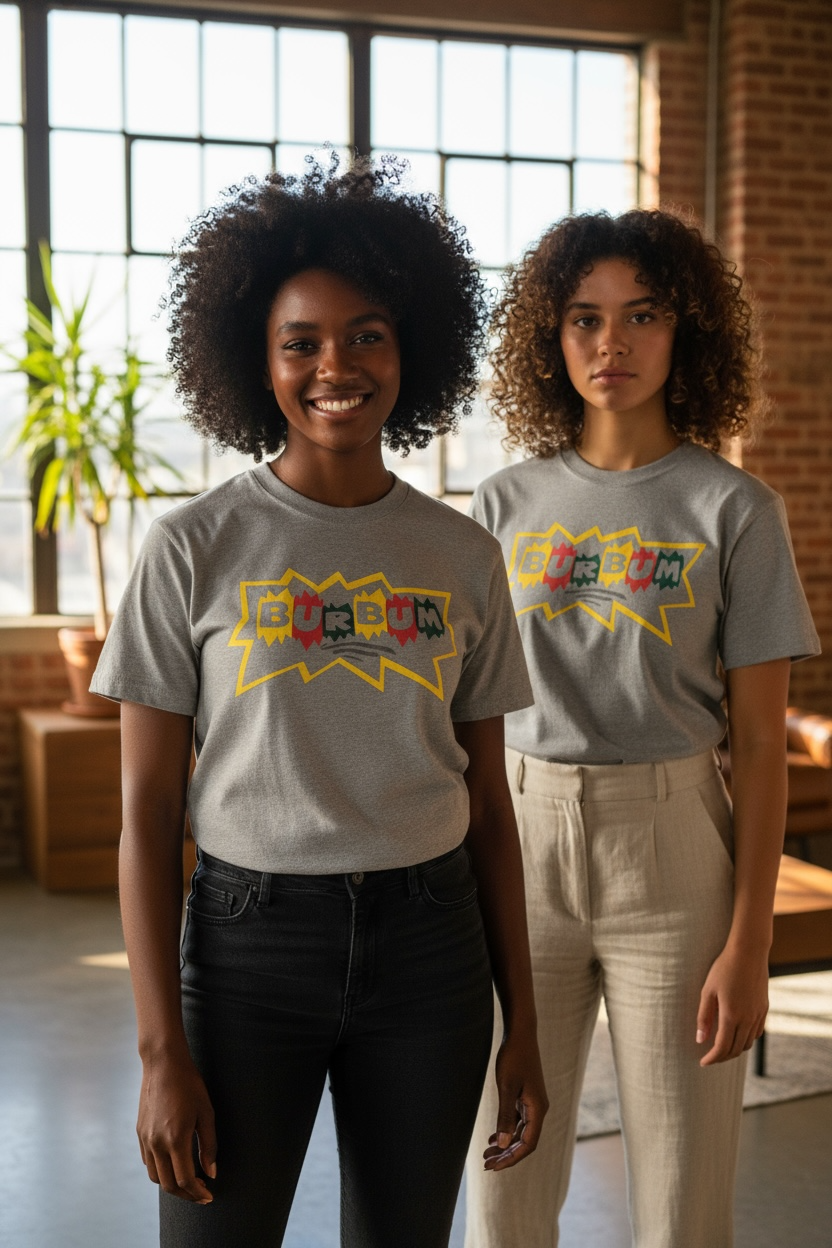 2018 Retro Bur Bum Logo Classic Gray Tee