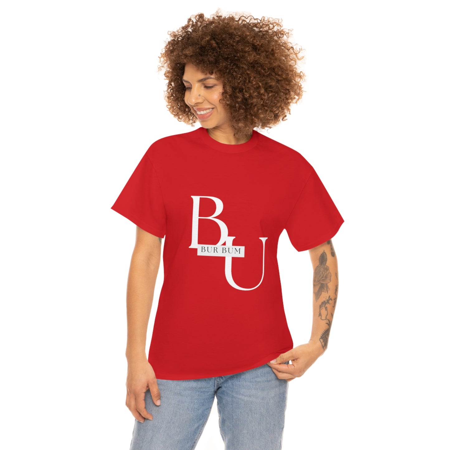 White Lettering BU Tee
