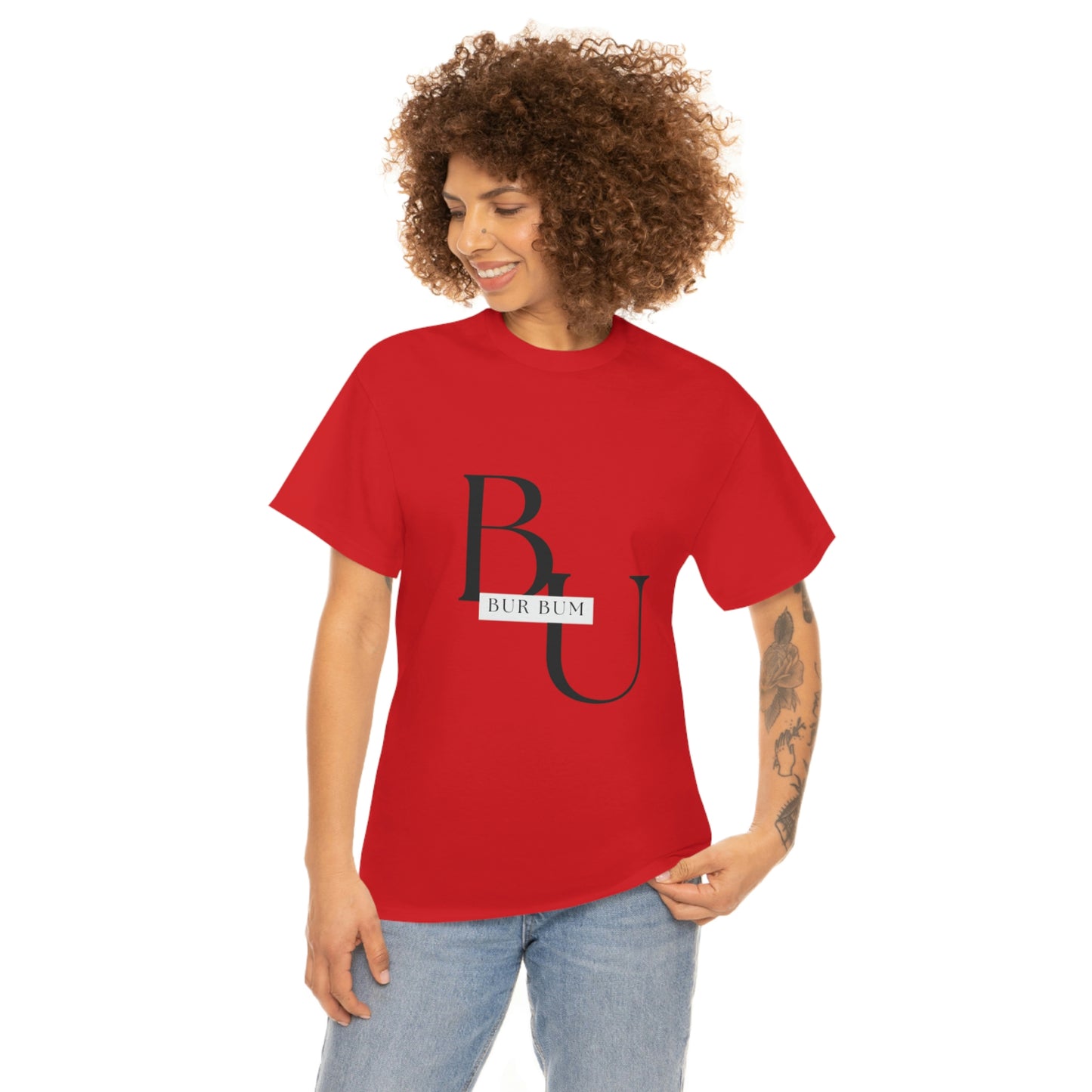 Black Lettering Bur Bum BU Tee