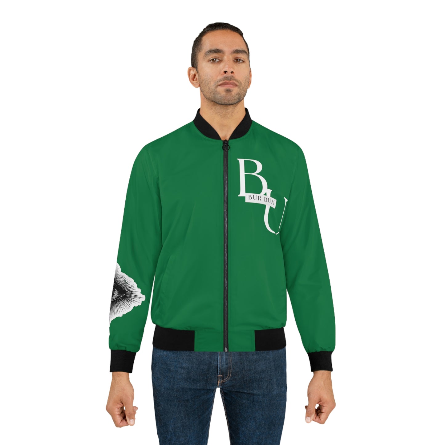 Dark Green All Seeing Eye Bomber Jacket