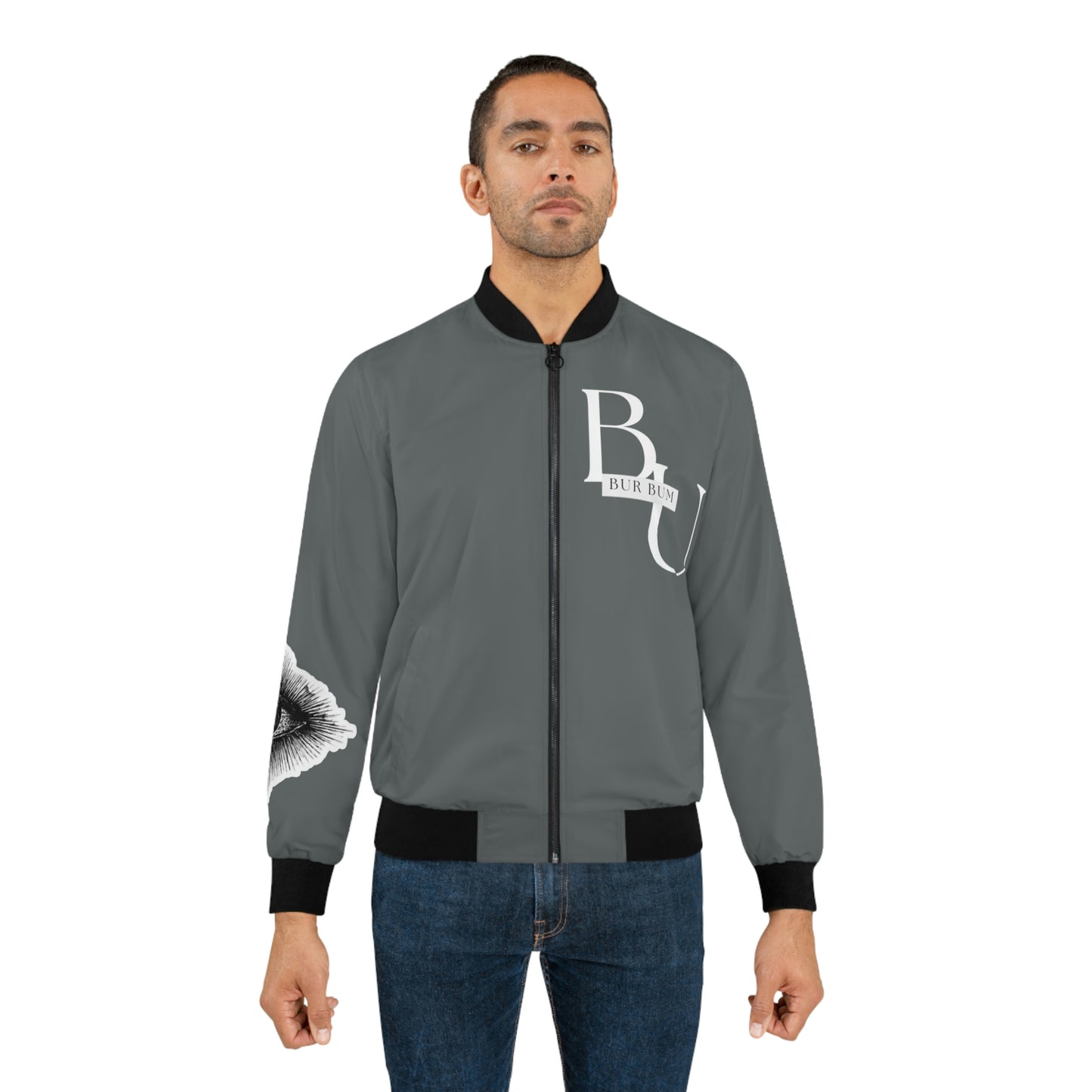 Gray All Seeing Eye Bomber Jacket