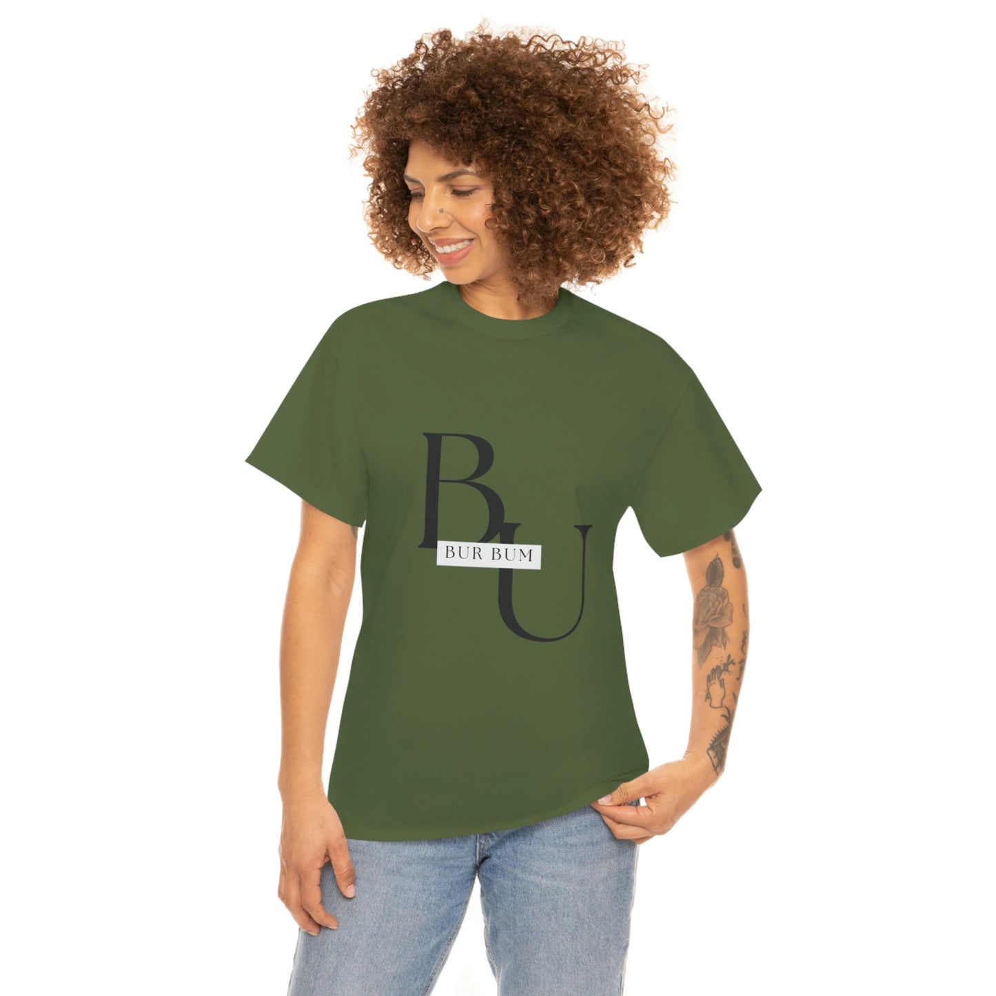 Black Lettering Bur Bum BU Tee