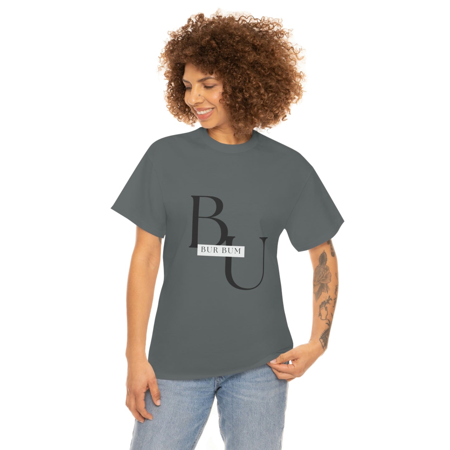 Black Lettering Bur Bum BU Tee