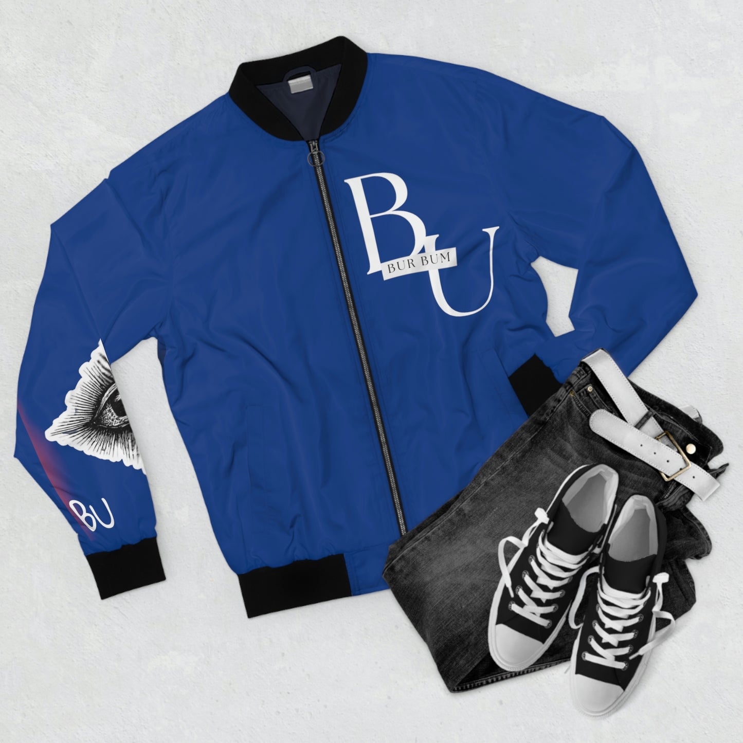 Blue All Seeing Eye Bomber Jacket