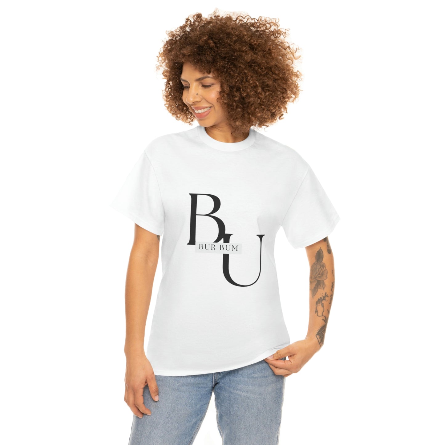 Black Lettering Bur Bum BU Tee